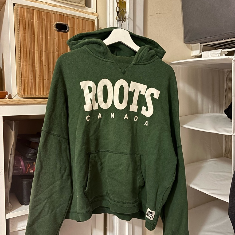 Roots Forest Green Fleece hoodie